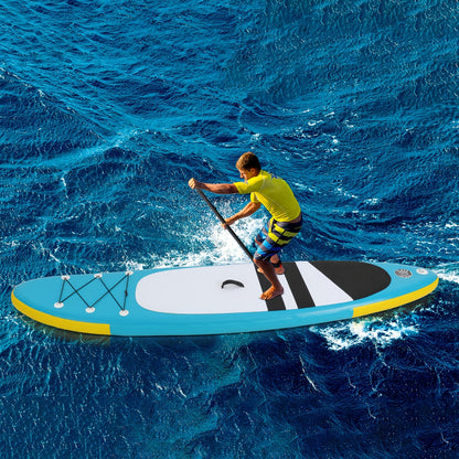 Opblaasbaar Stand-Up Paddleboard – SUP Board – Paddle Surfboard – Watersportboard – Yoga Board – Blauw – Draagvermogen 150 kg – Inclusief Aluminium Peddel
