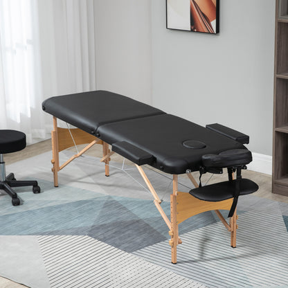 Cosmetische Tafel – Massagetafel – Therapiebed – Schoonheidstafel – Vouwbare Tafel – 2 Zones – Houten Frame – Instelbare Hoogte