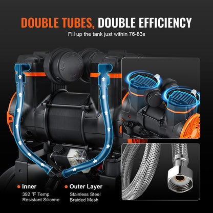 Luchtcompressor – Compressor – Aircompressor – Pneumatische Compressor – Olievrije Compressor – 9.3 Gallon – Ultrastil 70 dB – Krachtige 1800W Motor