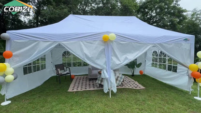 Feesttent – Partytent – Paviljoen – Schaduwtent – Tuintent – Pop-up Tent 3,05x6,1 m – Waterdicht & Verstelbare Hoogte