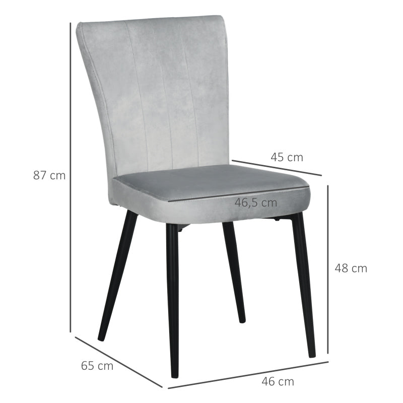 Keukenstoelen – Eetkamerstoelen – Stoelen – Kuipstoelen – Woonkamerstoelen – Fluwelen Bekleding – Robuust Stalen Frame – 46x65x87 cm – Comfortabel en Stijlvol