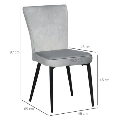 Keukenstoelen – Eetkamerstoelen – Stoelen – Kuipstoelen – Woonkamerstoelen – Fluwelen Bekleding – Robuust Stalen Frame – 46x65x87 cm – Comfortabel en Stijlvol