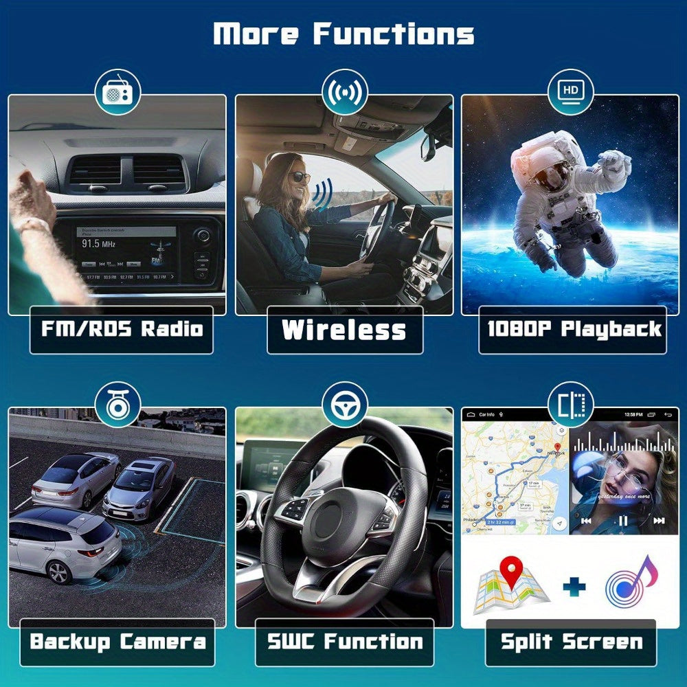 Autoradio – Car Stereo – Auto Radio – Multimedia Systeem – Navigatie – 9-Inch HD IPS Scherm – Draadloze CarPlay & Android Auto Met AHD Achteruitrijcamera & Microfoon