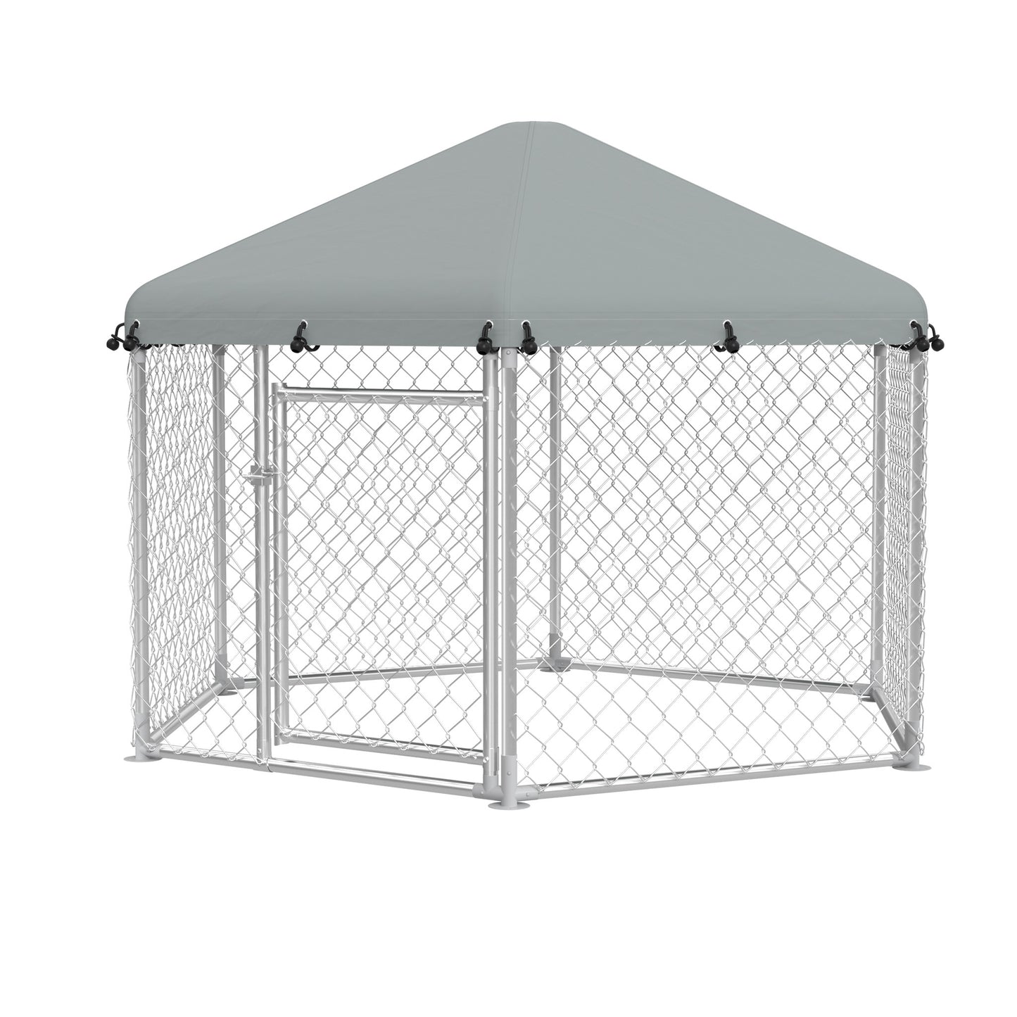 Hondenren – Hondenkooi – Hondenbenche – Buitenren – Speelren – Gegalvaniseerd Staal – Ruime Afmetingen 210x185x150 cm