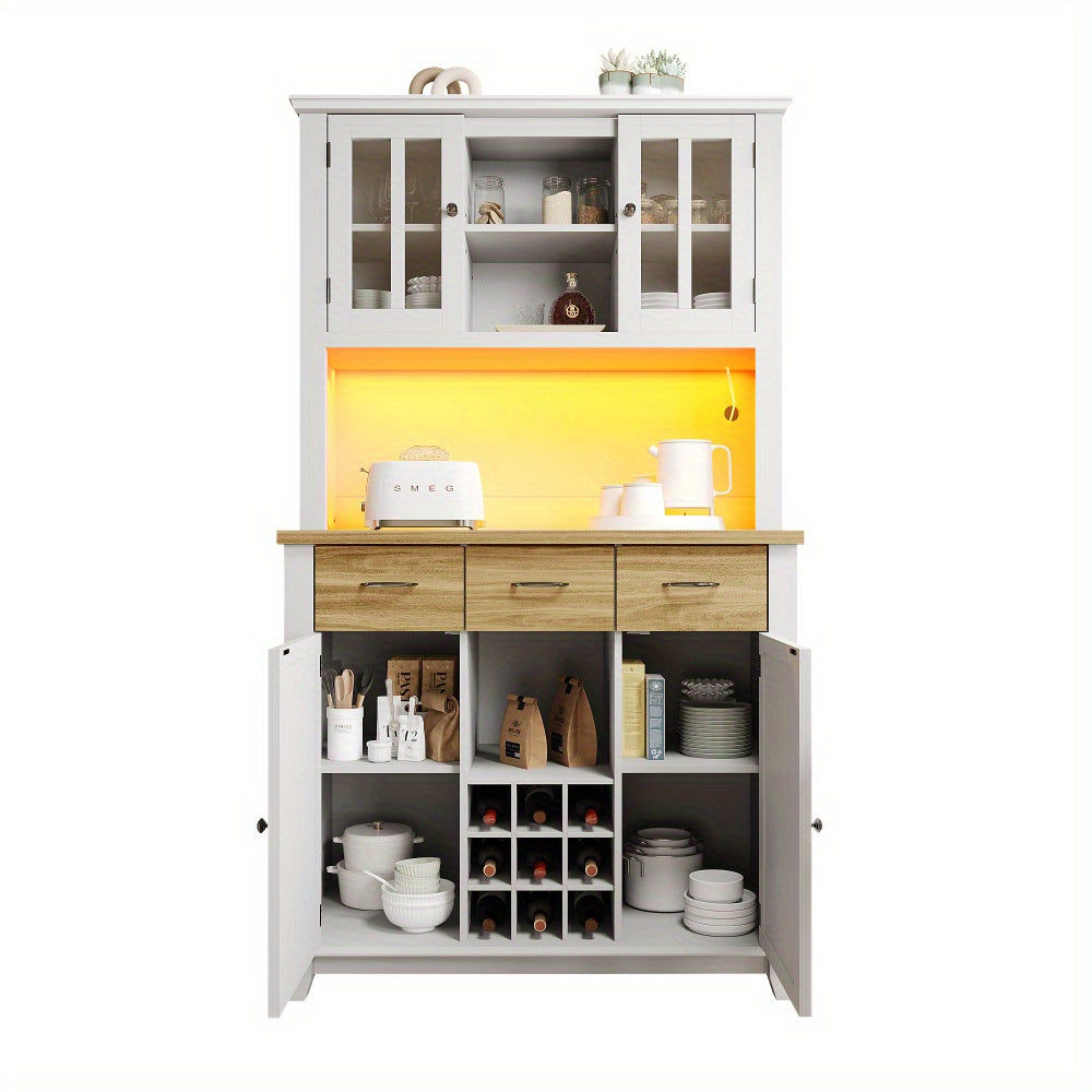 Dressoir – Sideboard – Opbergkast – Kast – Commode – Modern Wit – Verstelbare Planken – Duurzame Stevige Constructie