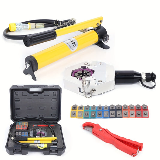 Airco Reparatieset – Airconditioning Reparatieset – Slang Reparatieset – Aircoslang Gereedschap – Hydraulische Pers Set – 7-Delige Dies – Handmatige 4 Ton Perskracht – Aluminiumlegering Urbana
