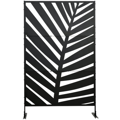 Tuinscherm – Schutting – Privacy Scherm – Balkon Afsluiting – Tuinafscheiding – Stijlvol Mat Zwart – Epoxy Staal Weerbestendig – 122x45x198 cm