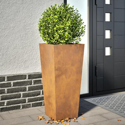 Plantenrek – Plantenstandaard – Bloemenrek – Plantentafel – Plantenhouder – 2 stuks – Cortenstaal – 35x35x75 cm – Weerbestendig – Duurzaam