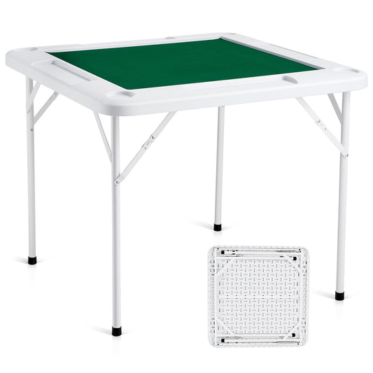 Vouwtafel – Speltafel – Kaarttafel – Mahjongtafel – Opvouwbare Tafel – 4 Bekerhouders – Duurzaam HDPE Blad