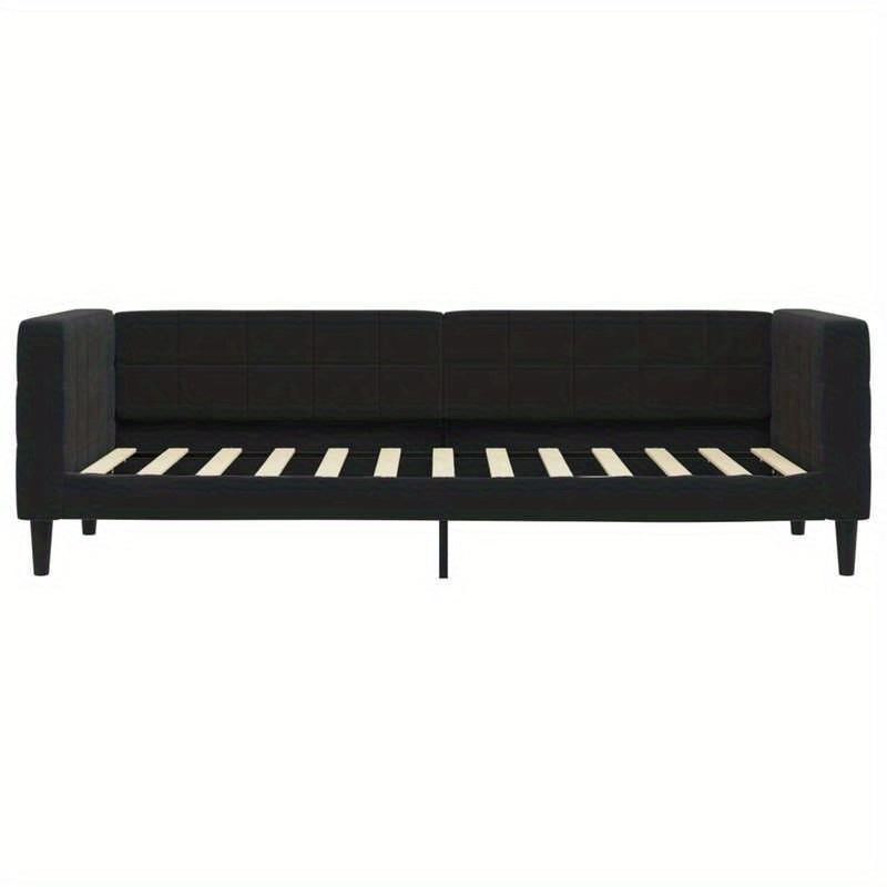 Slaapbank – Bedbank – Sleeperbank – Bedbankje – Sofa Bed – Velvet Zwart – Matras 80x200 cm – Afneembare Bekleding
