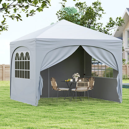 10 X 10 FT Pop Up Canopy Tent 1 Sidewall, Outdoor Easy Setup Sunshade Wheeled Bag