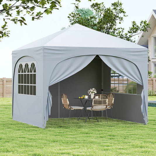10 X 10 FT Pop Up Canopy Tent 1 Sidewall, Outdoor Easy Setup Sunshade Wheeled Bag