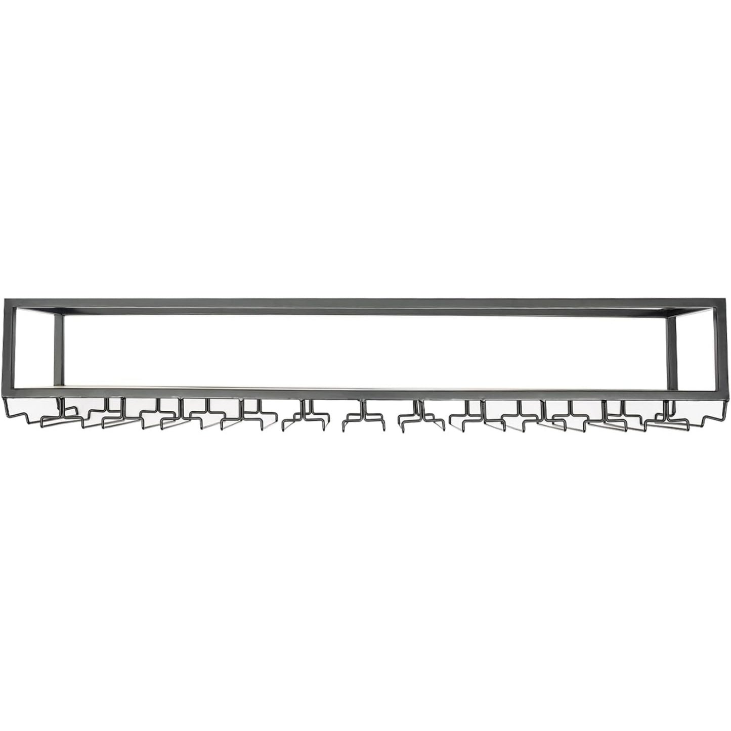 Wijnrek Plafond – Wijnhouder – Glazenrek – Flessenrek – Vintage Wijnsysteem – Verstelbare Hoogte – Zwart Metaal – Capaciteit 34 KG – Inclusief Glashouders