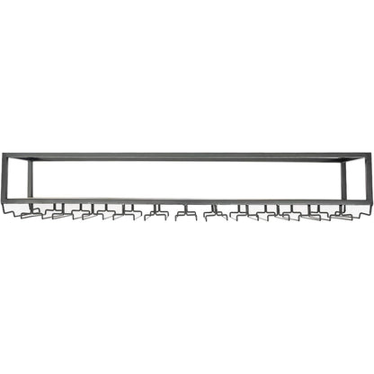 Wijnrek Plafond – Wijnhouder – Glazenrek – Flessenrek – Vintage Wijnsysteem – Verstelbare Hoogte – Zwart Metaal – Capaciteit 34 KG – Inclusief Glashouders