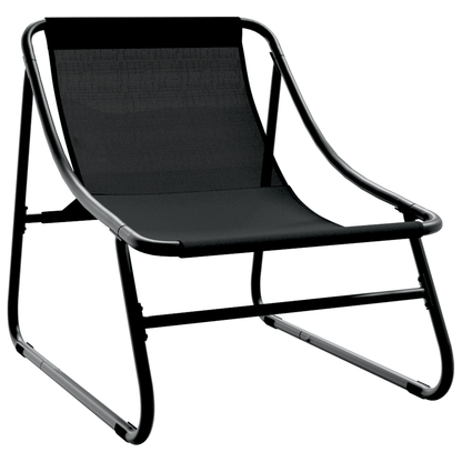 Tuinstoelen Set – Buitenstoelen – Tuinmeubelen – Balkon Stoelen – Staal Frame – Zwarte Kussens
