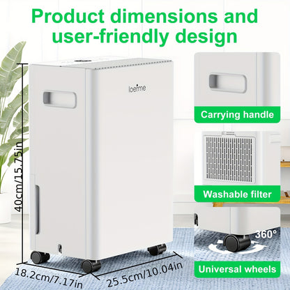 Ontvochtiger – Luchtontvochtiger – Dehumidifier – Vochtvreter – Wasdrogerfunctie – 8L Per Dag – Digitaal Vochtigheidsdisplay – Timer & Slaapmodus – Wit
