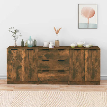 Dressoirkast – Sideboard – Opbergkast – Wandkast – Kast Smoked Oak – Duurzaam Hout – 3-Laags Design