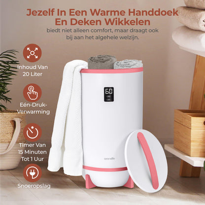 Handdoekenwarmer – Elektrische Handdoekenverwarmer – Handdoekdroger – Handdoekradiator – Warme Handdoeken – Roze Kleur – Timer Met Geurfunctie – Automatische Uitschakeling