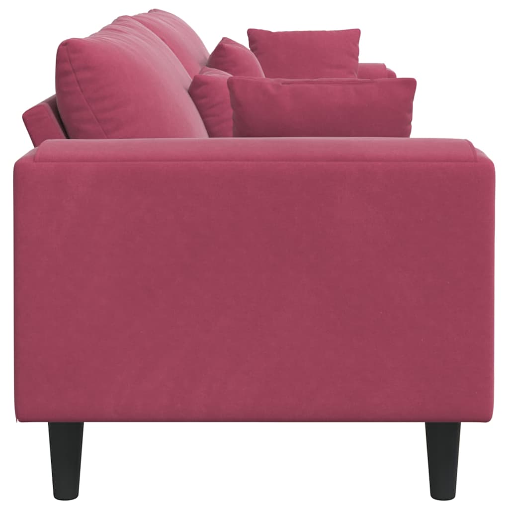 Bankstel – Bank – Hoekbank – Slaapbank – Zetel – Velvet Bekleding – Inclusief Ottoman – Stevig Houten Frame