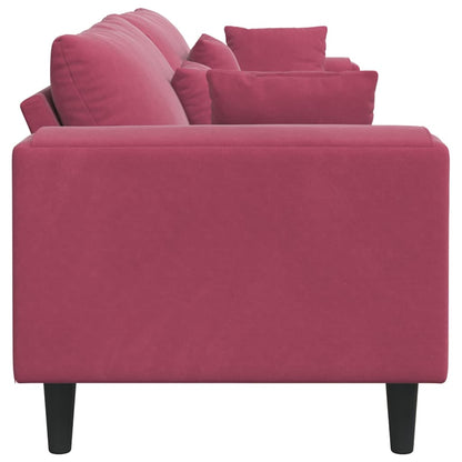 Bankstel – Bank – Hoekbank – Slaapbank – Zetel – Velvet Bekleding – Inclusief Ottoman – Stevig Houten Frame