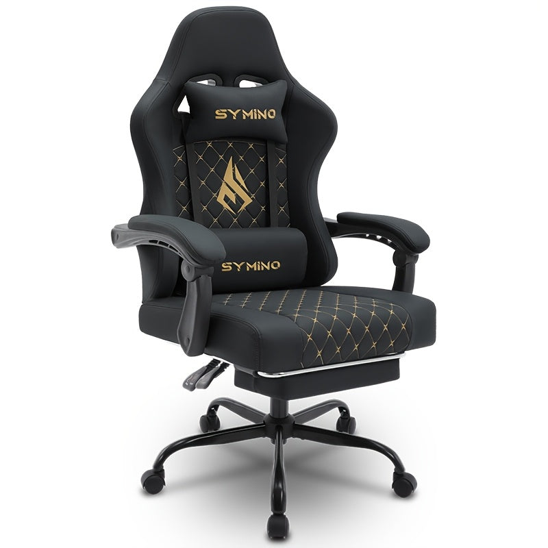 Gamingstoel – Gamestoel – Gaming Chair – Gamestoel Bureaustoel – Game Stoel – Ergonomisch Design – Verstelbare Voetensteun – Memory Foam – Zwart Kunstleer