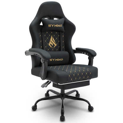 Gamingstoel – Gamestoel – Gaming Chair – Gamestoel Bureaustoel – Game Stoel – Ergonomisch Design – Verstelbare Voetensteun – Memory Foam – Zwart Kunstleer