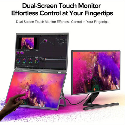 Draagbare Monitor – Portable Scherm – Extra Scherm Laptop – Monitor Uitbreider – Multi Monitor – 18,5 Inch Touchscreen – Full HD 1920x1080 – 100Hz Refresh Rate
