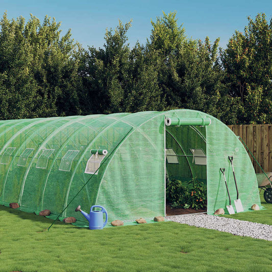 Green greenhouse with steel frame, 24 square meter, 6x4x2m
