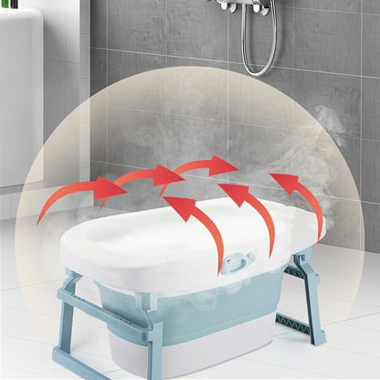 3-in-1 Badkuip – Draagbare Badkuip – Vouwbare Badkuip – Vrijstaande Badkuip – Spa Badkuip – Lichtgewicht PVC – Geïntegreerde Afvoerkraan – Compact & Ruim - 85,3x55,5x43,7 cm