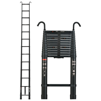 Uittrekbare Aluminium Ladder – Telescopische Ladder – Opvouwbare Ladder – Steiger – Klapplegger – 5 Meter Hoogte – Max. Draagvermogen 150 Kg