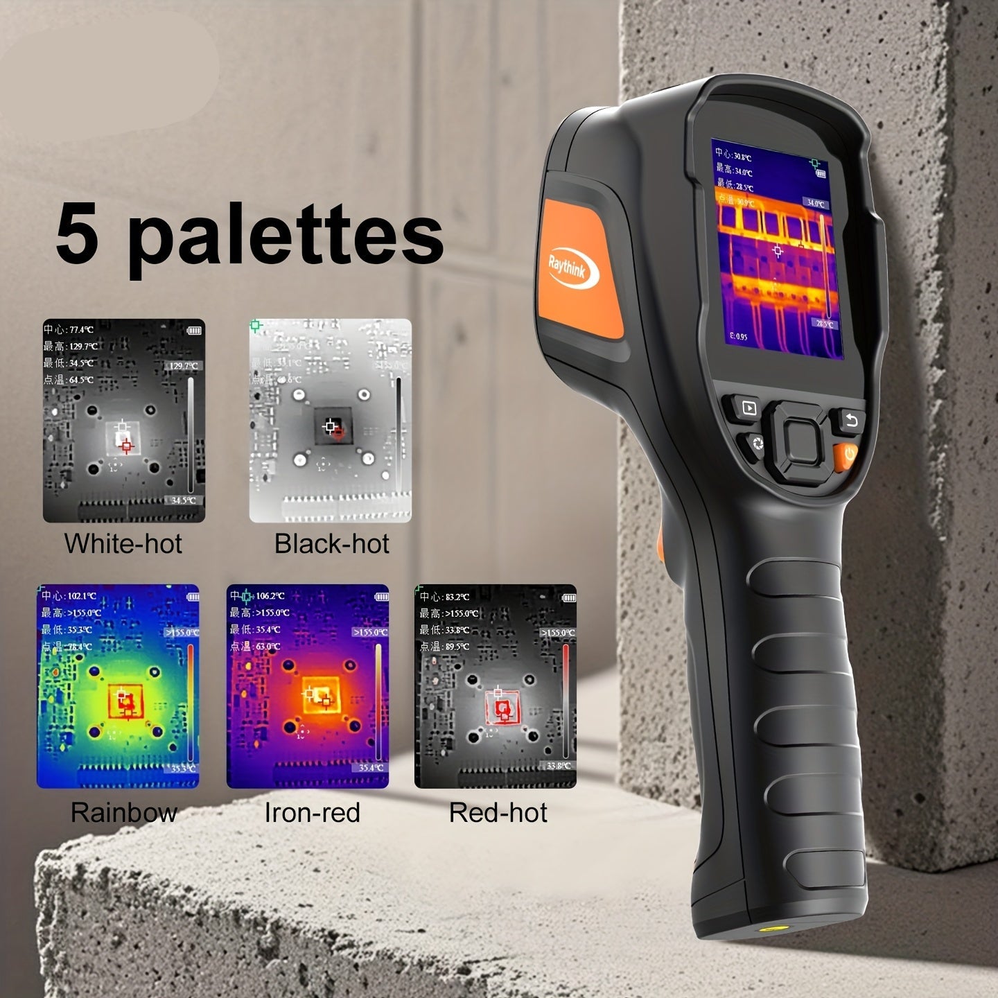 Warmtebeeldcamera – Infraroodcamera – Thermografische Camera – Thermische Beeldcamera – IR Camera – 160x120 Resolutie – 50mK Gevoeligheid – Groot 7,11 cm Display – USB Oplaadbaar