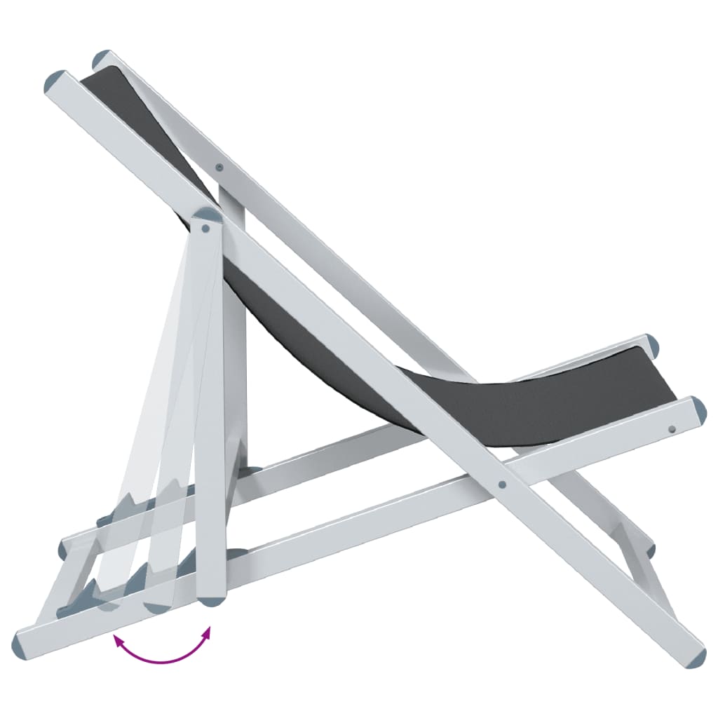 Inklapbare Strandstoel – Strandstoel – Tuinstoel – Campingstoel – Lichtgewicht Aluminium Frame – 3-Verstelbare Zitposities