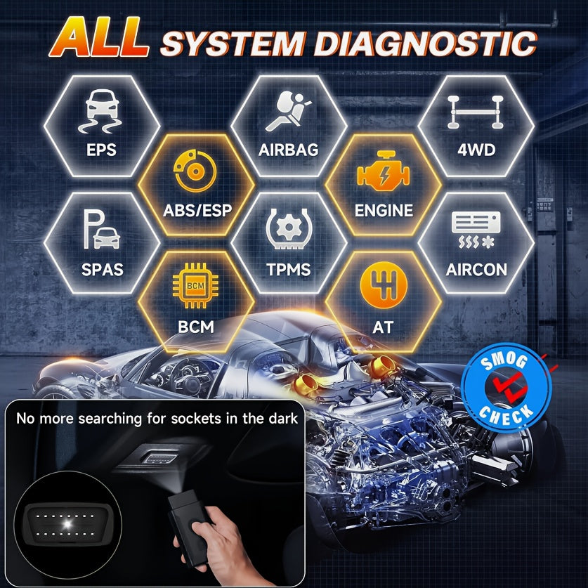 OBD2 Scanner – Autodiagnose Tool – Foutcode Uitlezer – Diagnose Scanner – Auto Scanner – 7 Resetfuncties – Levenslange Wifi Updates