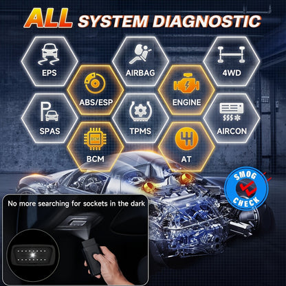 OBD2 Scanner – Autodiagnose Tool – Foutcode Uitlezer – Diagnose Scanner – Auto Scanner – 7 Resetfuncties – Levenslange Wifi Updates