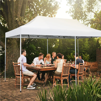 Vouwpaviljoen – Partytent – Tuinpaviljoen – Prieel – Tent – Wit – UV Bescherming SPF 50+ – Waterdicht & Stevig Met Wielen