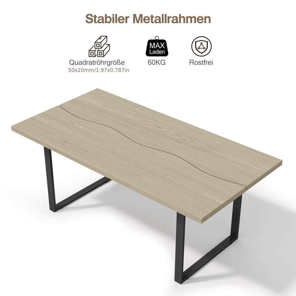 Eettafel – Keukentafel – Tafel – Eetkamertafel – Industriële Tafel – 160x80 cm – Stevig Metalen Frame – Water- en Krasbestendig