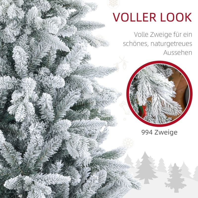 Kunstkerstboom – Nephierboom – Kerstboom Decoratie – Winterboom – Sfeervolle Boom – 180 cm Hoog – Vol Met Sneeuwvlokken – Makkelijk Montage & Vlamvertragend