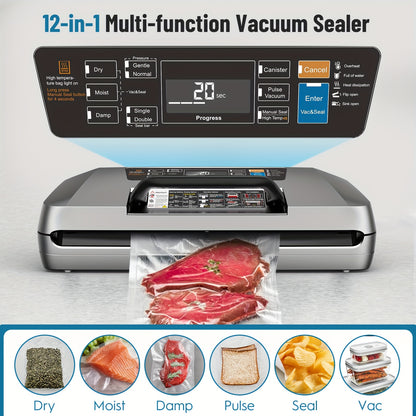 Vacumeermachine – Vakuum Sealer – Vacuümzak Verzamelaar – Vacuumzak Machine – Vacuüm Vacumeerapparaat – Dubbele Sealsysteem – Sterke 95kPa Zuigkracht – Europese Stekker 220-240V