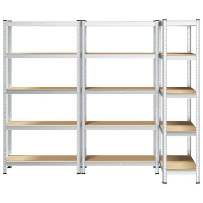 Opbergrek – Opbergkast – Stellingkast – Opbergrekken – Stellingrek – 5 Laags – Set Van 3 – Staal En Hout