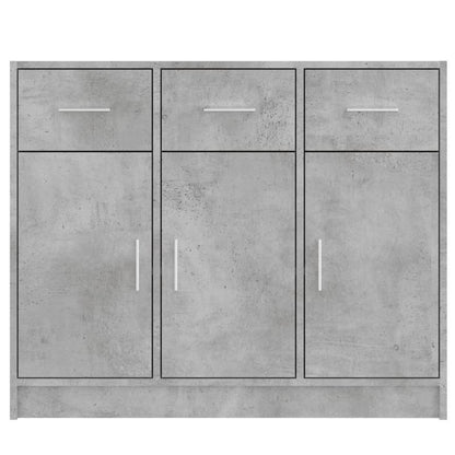 Dressoir – Buffetkast – Opbergkast – Kast – Ladekast – Betonlook Grijs – 3 Deuren Met Slot – 91x28x75 cm Vloermontage