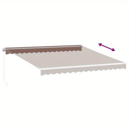 Handmatig Zonnescherm – Uitschuifbare Luifel – Schaduwdoek – Terrasscherm – Zonwering – Marrone Bruin – 400x300 cm – Weerbestendig Metalen Frame
