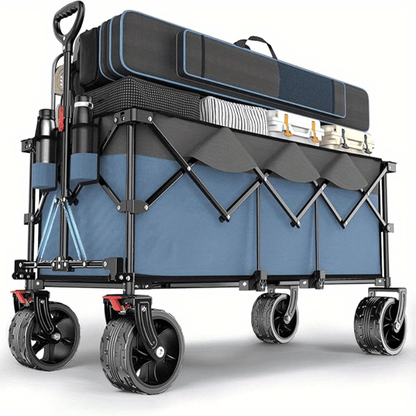 Steekwagen – Handkar – Transportkar – Transportwagen – Opvouwbare kar – Draagvermogen 200 kg – Extra brede rubberen banden 17 x 10 cm – Blauw-grijs