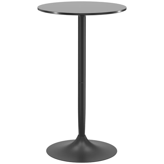 Ronde Statafel – Bartafel – Hoge Tafel – Staand Tafel – Keukentafel – Zwart – Industrieel Design – Compact 60x102 cm – Stalen Constructie – Ruimtebesparend