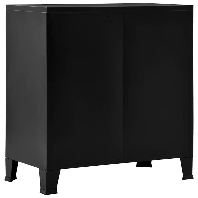 Heavy-Duty Industrial Storage Cabinet - Large Organizer with Open Front Compartments, Sturdy Steel Construction, Space-Saving Design for Garage, Workshop, Home, Warehouse - Black (75x40x80cm/29.5x15.7x31.5in) - Ideal for Tool