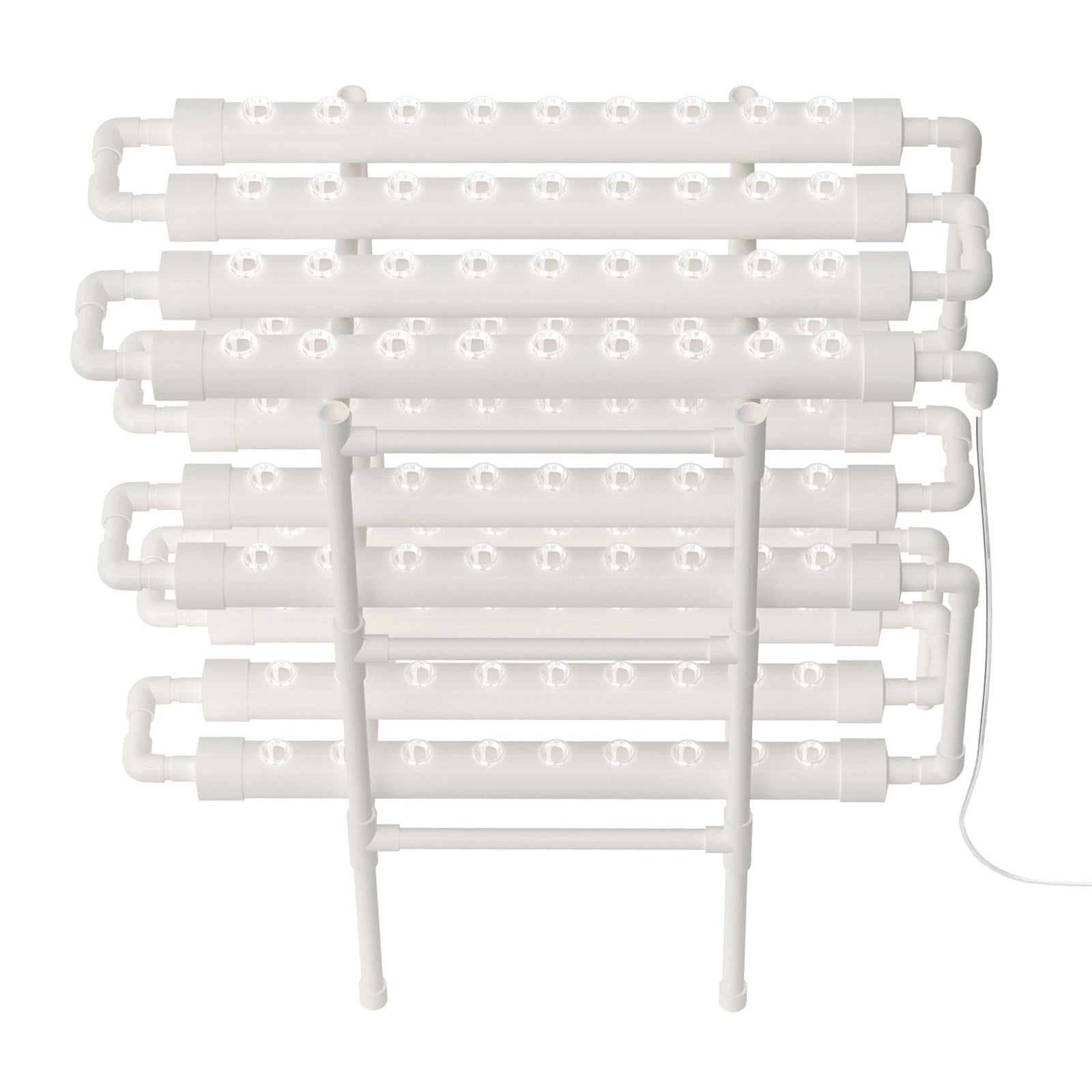 Hydroponicsysteem – Hydrocultuursysteem – Kweekset – Plantenbak – Hydrocultuur Rek – 108 Plantplaatsen – 3 Lagen – Duurzaam Metalen Frame – Inclusief Waterpomp en Plantmandjes - QUORE
