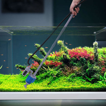 Automatische Aquarium Grindreiniger – Aquarium Grinder – Viskom Reiniger – Aquarium Bodem Cleaner – Sifon Systeem – Draadloos Elektrisch – Timerfunctie – Duurzaam Kunststof – Zuignap Bevestiging – Zoet- en Zoutwater Compatibel