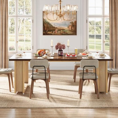 Eettafel – Keukentafel – Dinertafel – Tafel Voor 4 Personen – Houten Tafel – 60 cm Breed – Stevig Metalen Sled Onderstel – Rustic Brown