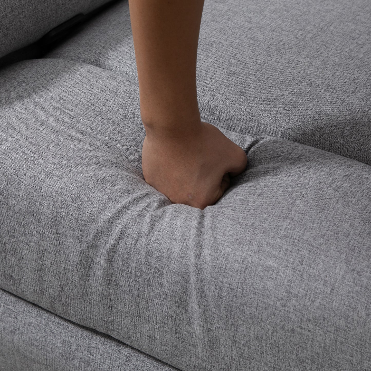 Relaxfauteuil – Verstelbare Loungefauteuil – Ligstoel – Tv-fauteuil – Zithoekstoel – Verstelbare Rugleuning 165° – Linnen Stof Lichtgrijs 91x92x102 cm