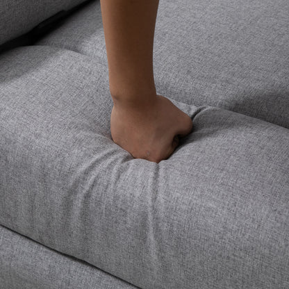 Relaxfauteuil – Verstelbare Loungefauteuil – Ligstoel – Tv-fauteuil – Zithoekstoel – Verstelbare Rugleuning 165° – Linnen Stof Lichtgrijs 91x92x102 cm