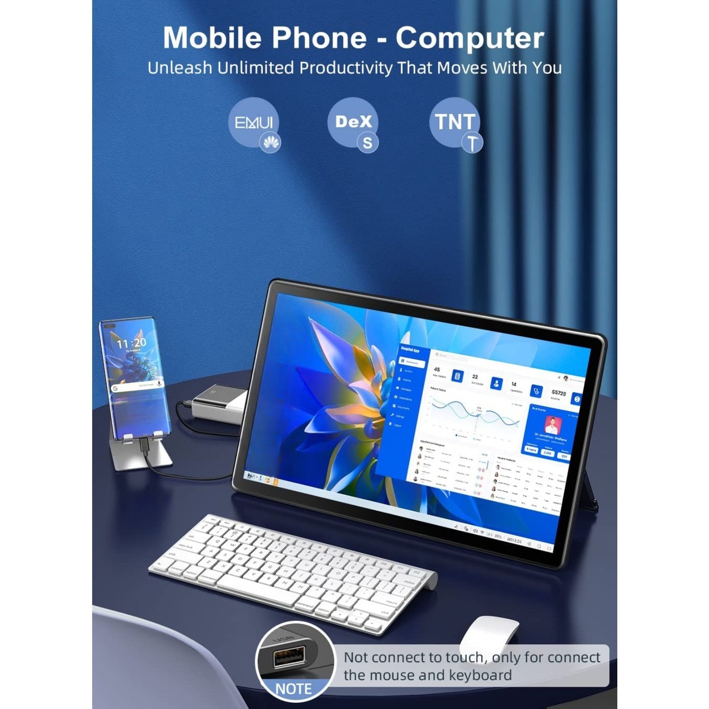 Portable Monitor – Draagbaar Scherm – Extra Beeldscherm – Touchscreen Monitor – USB-C Monitor – 15,6 Inch – Full HD IPS – Verstelbare Kickstand – 100% sRGB Kleuren